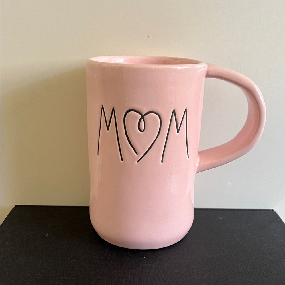 Rae Dunn Pink MOM Mug with Heart Design